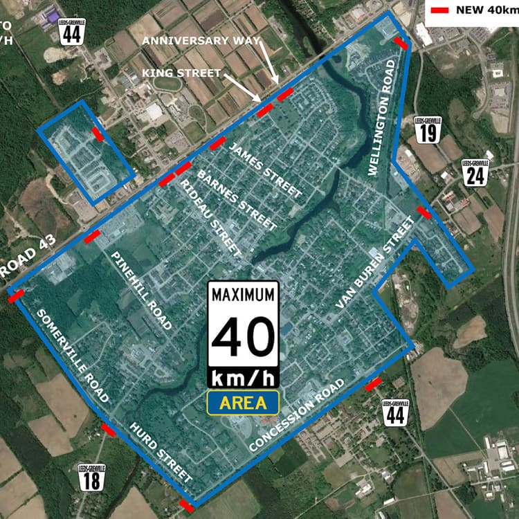 40 km zone in Kemptville
