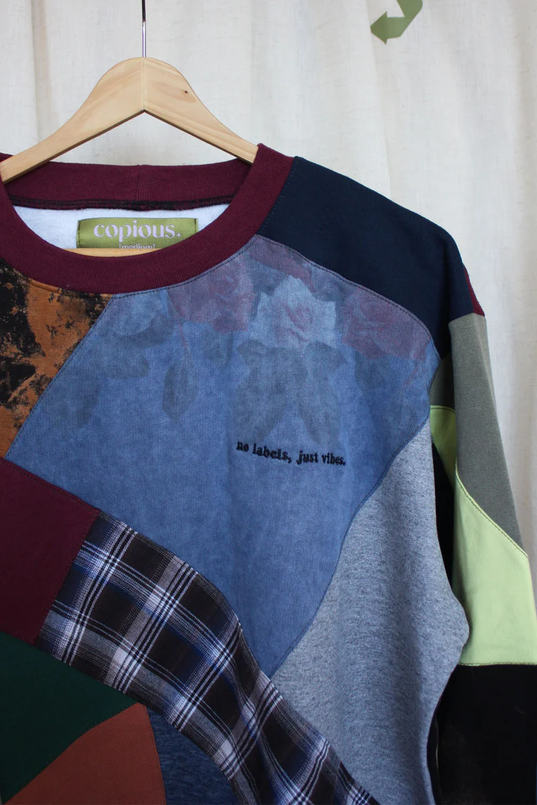 Patchwork upcycled sweater