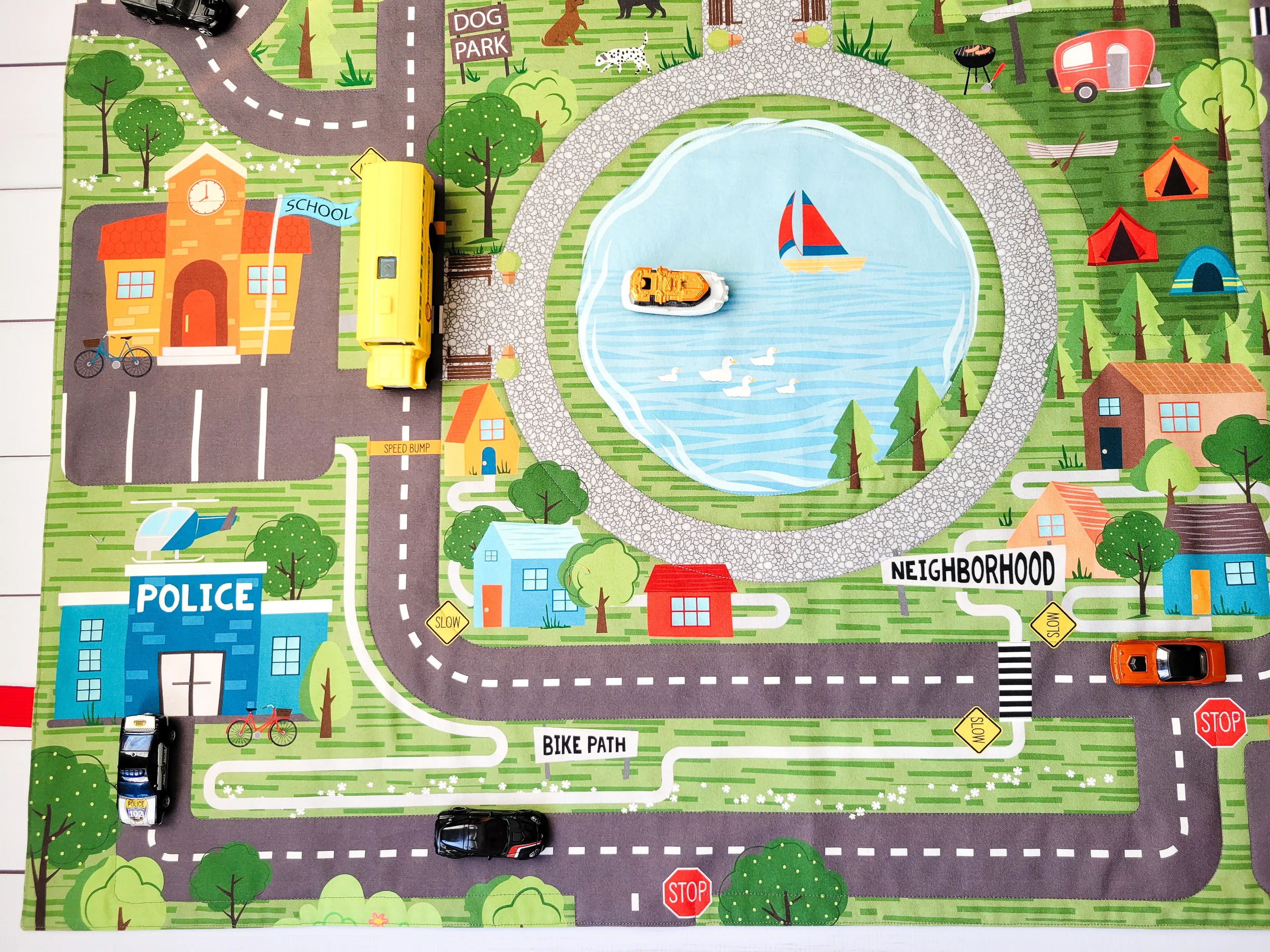 city scape play mat for kids 