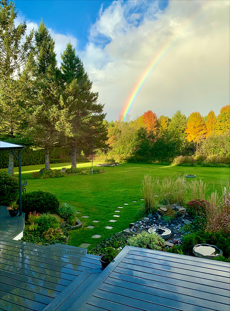 yard and rainbow