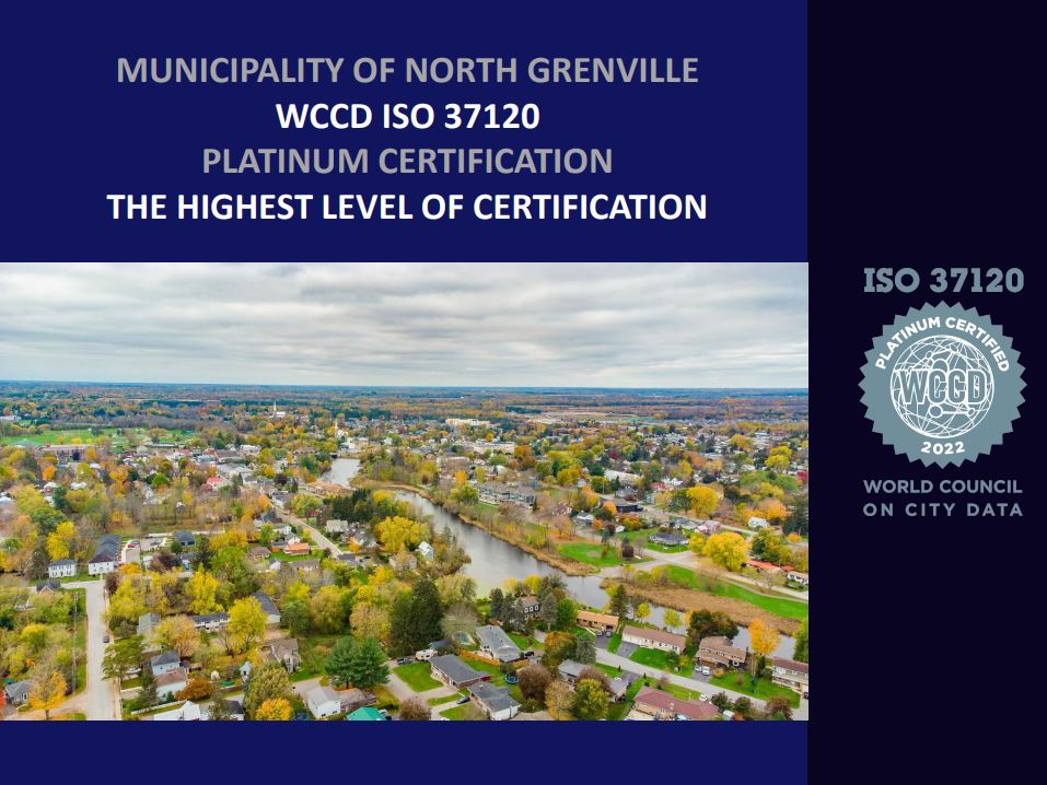 North Grenville Achieves Platinum Data Certification from  World Council on City Data for the Second Consecutive Year